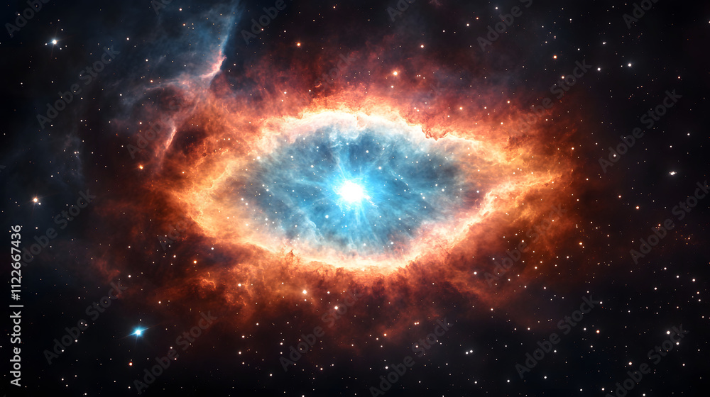 Obraz premium Dramatic nebula with vivid colors and intricate textures, showcasing stunning cosmic scene filled with stars and vibrant hues. beauty of universe is captivating