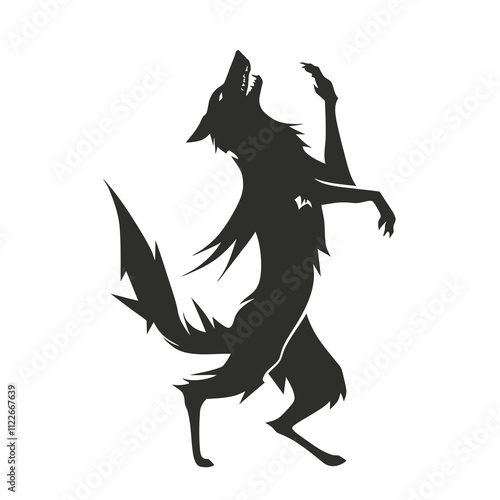 Wolf Dancing silhouette vector illustration