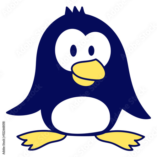 Penguin Cute Antarctic South Pole Zoo Animal Bird Design Lover Art Vector Illustration Card T-Shirt Poster Sticker Graphic Print Decorative Drawing Isolated Logo Decoration Symbol Creative Cool Style
