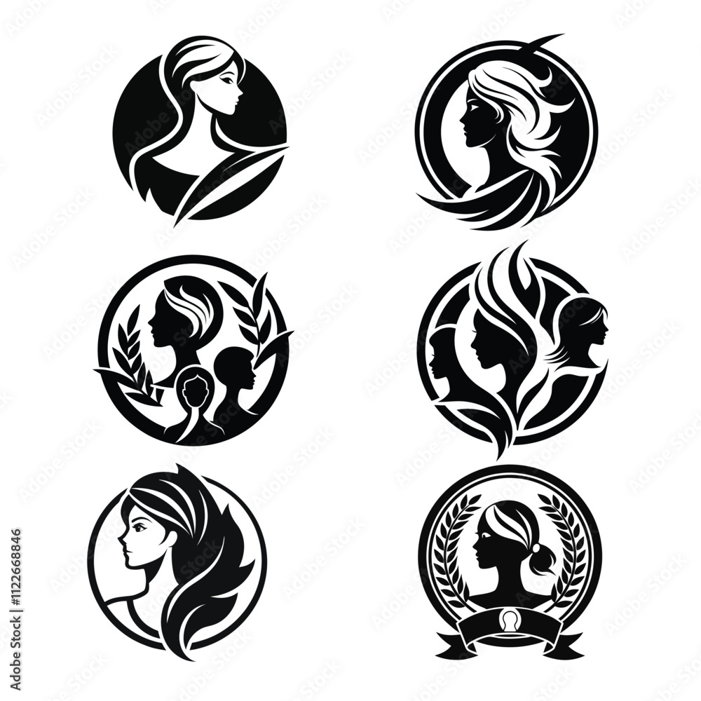 Obraz premium Unique Women's Day, fashion logo, women's icon, women's vector art design