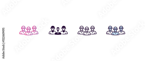 brigade gradient, line, filled, colored icon. editable vector from army and military concept. four different style brigade icon isolated on white background