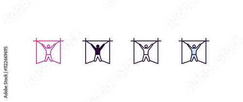 torture gradient, line, filled, colored icon. editable vector from army and military concept. four different style torture icon isolated on white background