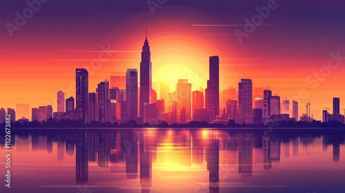 A flat vector skyline illustration of Manila, Philippines. A very beautiful and the capital city of The Philippines. This skyline consists a flat style with some gradient. A perfect poster.