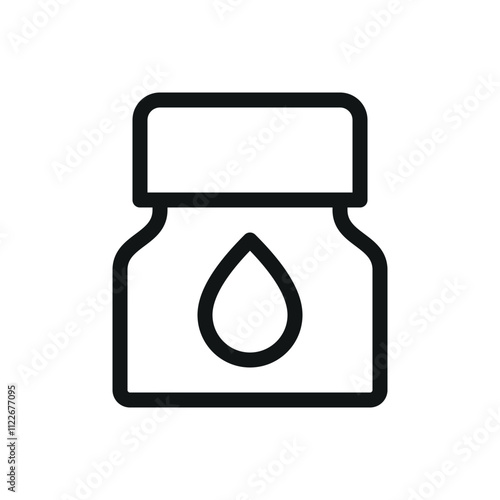 Scale model paint varnish isolated icon, acrylic paints for miniatures and wargames models vector symbol with editable stroke