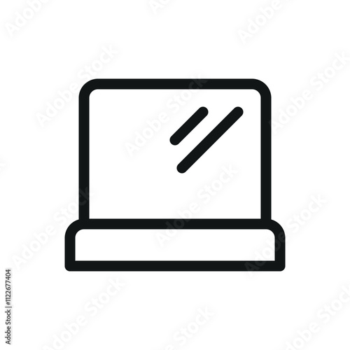 Transparent acrylic box display miniatures isolated icon, acrylic model case vector symbol with editable stroke