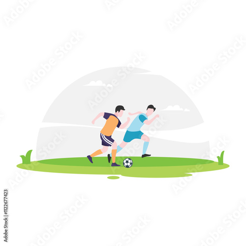 Active Playtime in Soccer Game Illustration