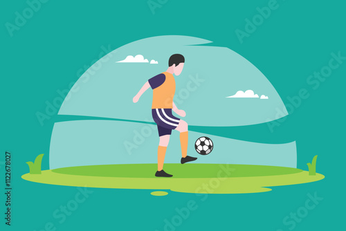 Active Playtime in Soccer Game Illustration