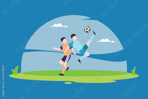 Active Playtime in Soccer Game Illustration