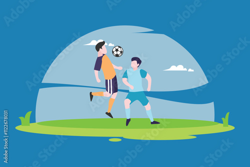 Active Playtime in Soccer Game Illustration