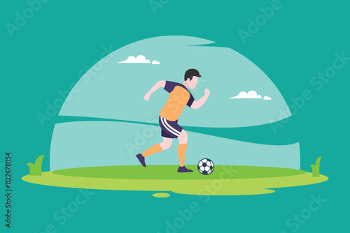 Active Playtime in Soccer Game Illustration