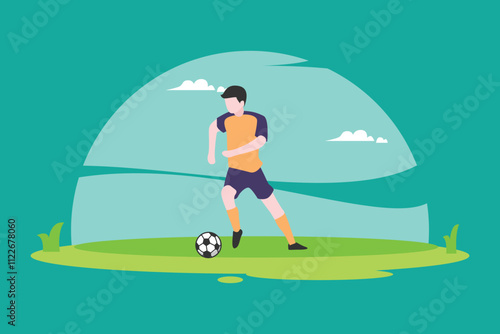 Active Playtime in Soccer Game Illustration