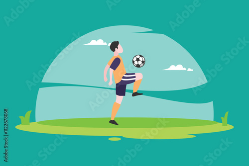 Active Playtime in Soccer Game Illustration