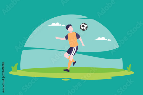 Active Playtime in Soccer Game Illustration