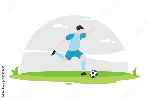 Active Playtime in Soccer Game Illustration
