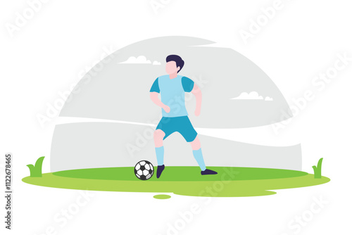 Active Playtime in Soccer Game Illustration