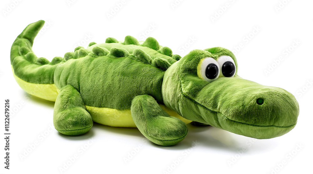 Fototapeta premium かわいいワニのぬいぐるみ（cute crocodile stuffed animal on white background） 