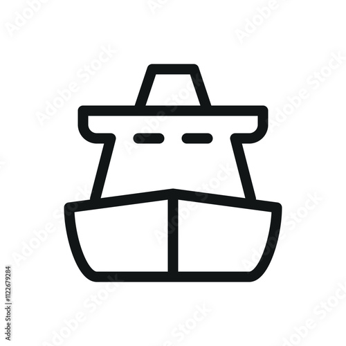 Passenger ships isolated icon, civilian ship vector symbol with editable stroke