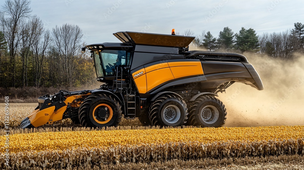 Obraz premium Corn Harvest in Progress