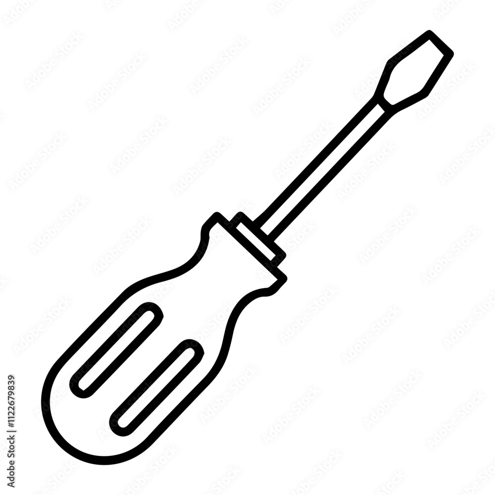 Fototapeta premium Flat Icon of Screwdriver - Tool and Hardware Symbol