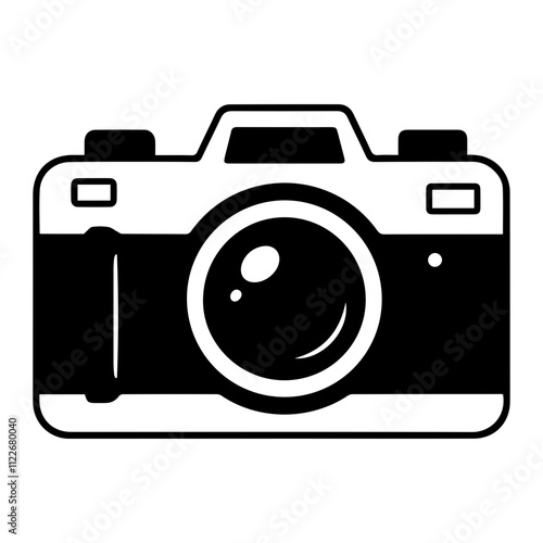 Flat Icon of Photography Camera - Photo and Imaging Symbol
