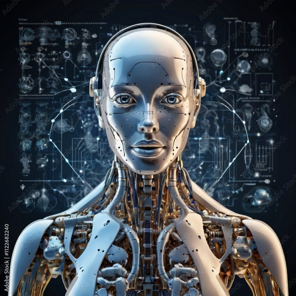 Fototapeta premium ai generative ,Artificial Intelligence technology big data.globalization and analytics management