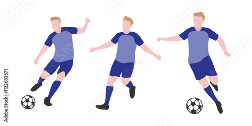 Flat Design Illustration of Soccer Playtime