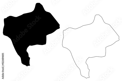 Yazd Province (Provinces of Iran, Islamic Republic of Iran, Persia) map vector illustration, scribble sketch Yazd map photo