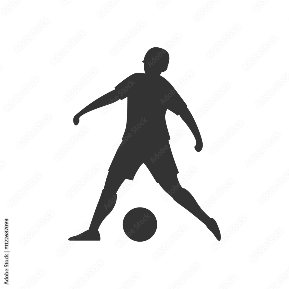 Fototapeta premium Silhouette Playing Soccer on the Field Design