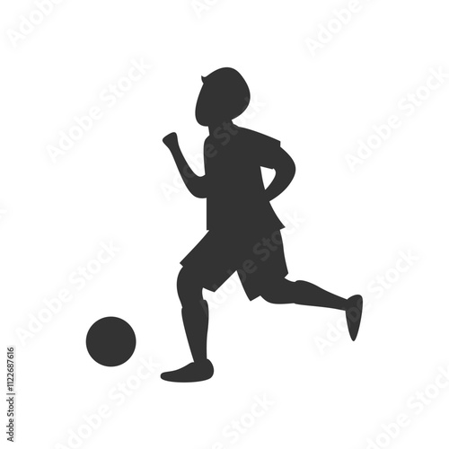 Silhouette Playing Soccer on the Field Design