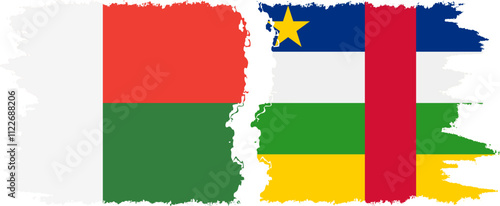 Free Download Central African Republic and Madagascar grunge flags connection, vector - GFXLoad