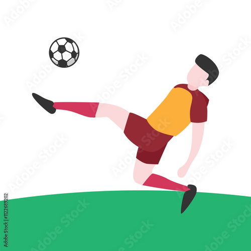 Dynamic Vector Illustration of Soccer Player Kicking Ball