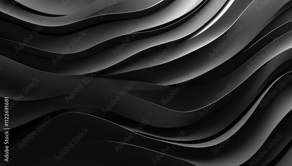 Obraz premium Abstract Black Wavy Lines Background Design
