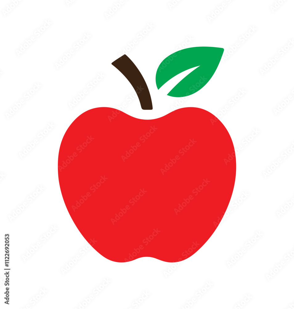 Fototapeta premium Red apple icon vector. Apple icon isolated flat style design. Apple symbol.