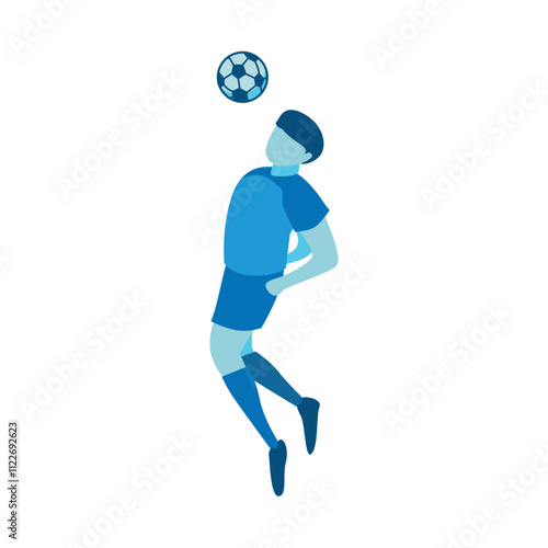 Flat Design of Player Kicking Soccer Ball