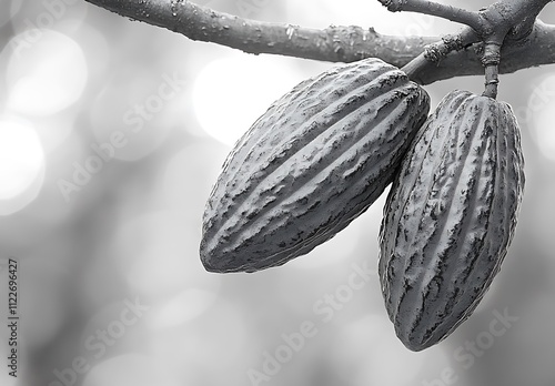 Wallpaper Mural Two Cocoa Pods Hanging From A Tree Branch Torontodigital.ca