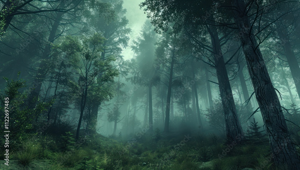 Obraz premium Misty Forest Path