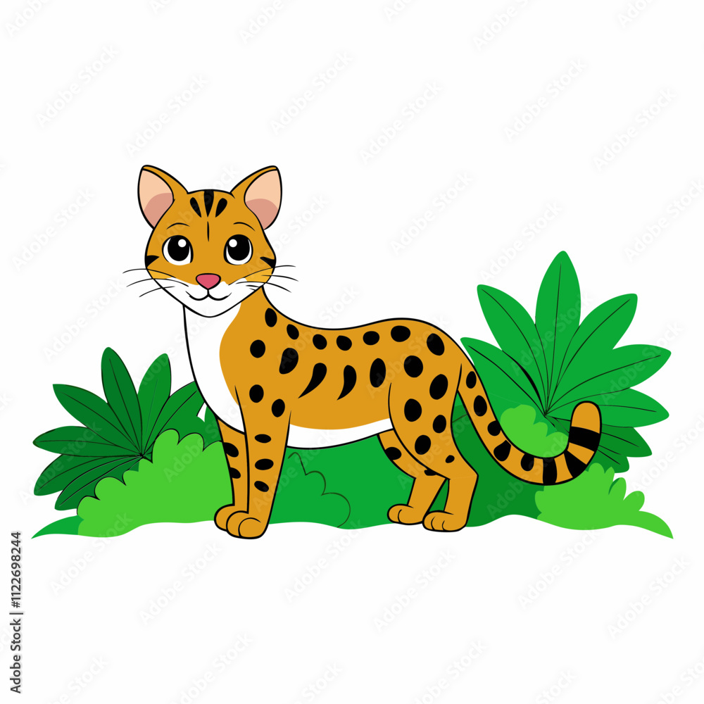 Fototapeta premium a ocelot in a jungle