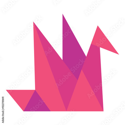 Stylized Origami Swan Illustration