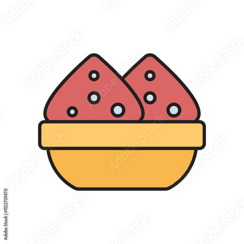 samosa color line icon with white background vector stock illustration