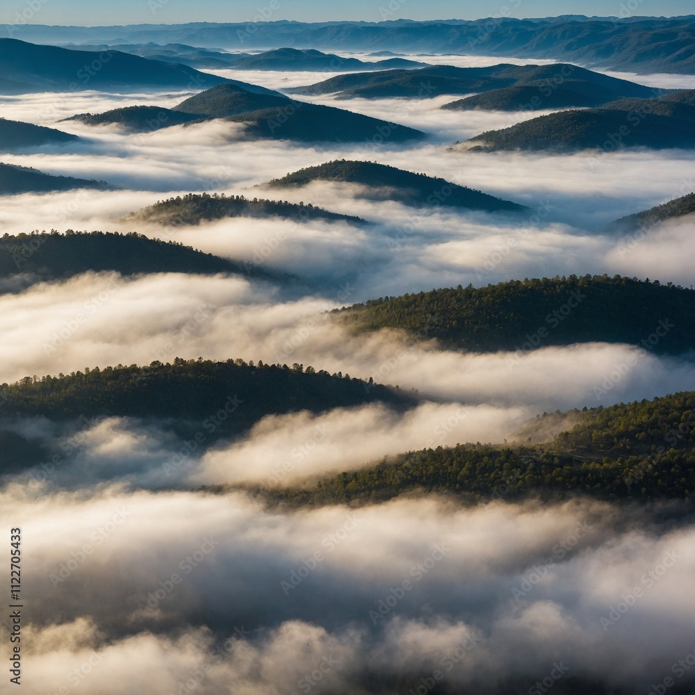Obraz premium A cloud inversion blanketing a valley.