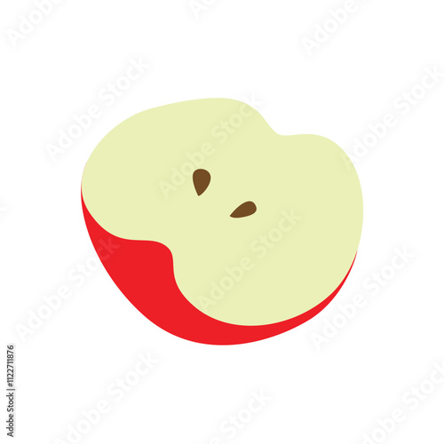 Ripe Red Apple on Rustic Wooden Background