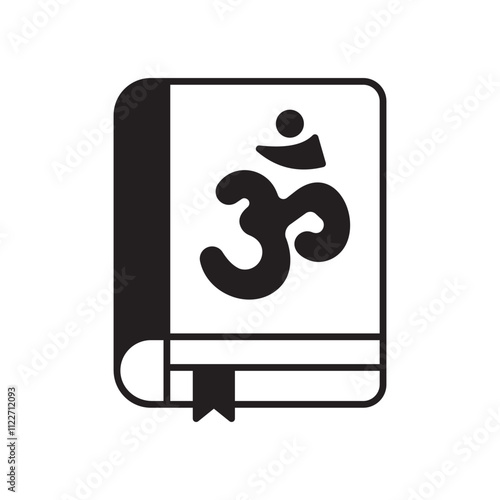 sacred book glyph icon with white background vector stock illustration
