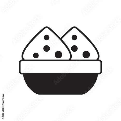 samosa glyph icon with white background vector stock illustration