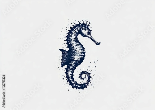 Seahorse illustration featuring unique design elements and intricate details for a modern aesthetic photo