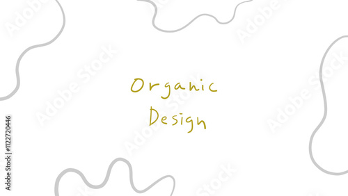 グレーの線画のオーガニックシェイプデザイン枠