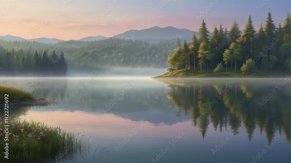 Fototapeta premium Tranquility And Peace On The Lake