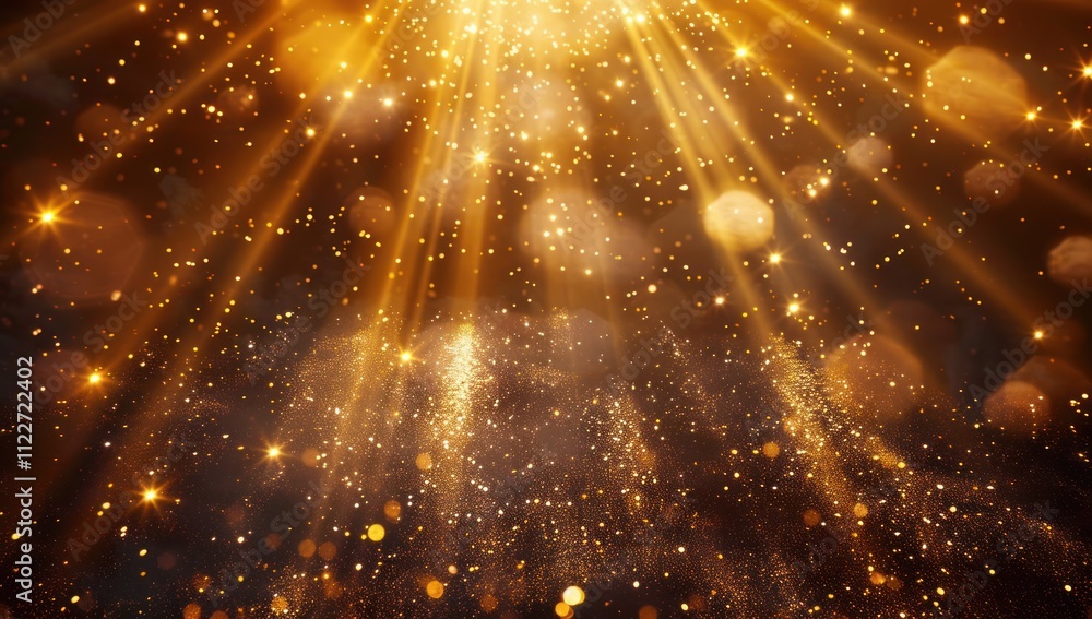 Obraz premium Golden Light and Glitter Background