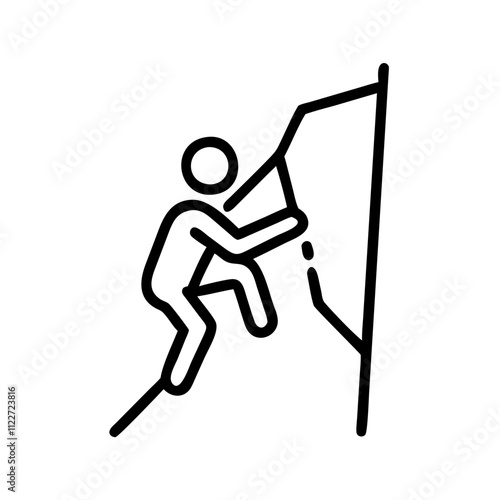 Rock climbing icon for outdoor adventure