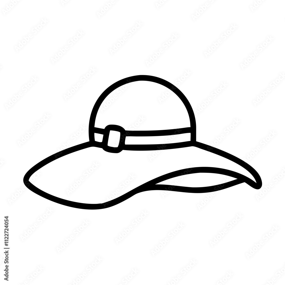 Sun hat icon for outdoor and travel adventures Sun hat icon for outdoor and travel adventures