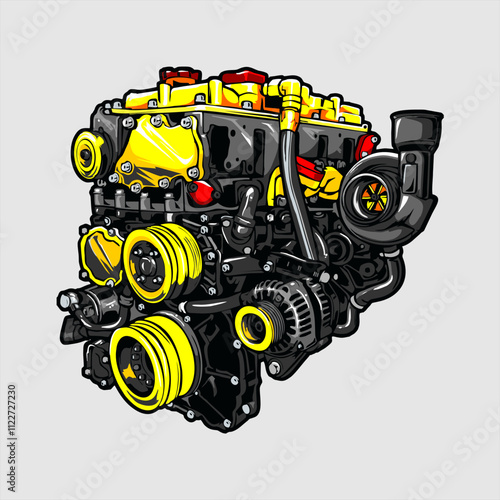 Automotive spare part illustration design